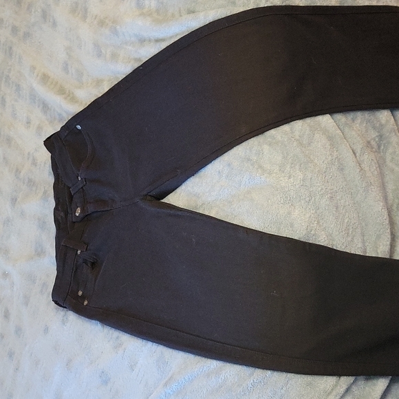 7 For All Man Kind Slim Illusion High Waist All In Luxe Black Jeans - Picture 5 of 14